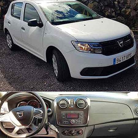Der Mietwagen auf La Palma, der Dacia Sandero ist ein preiswertes Auto 